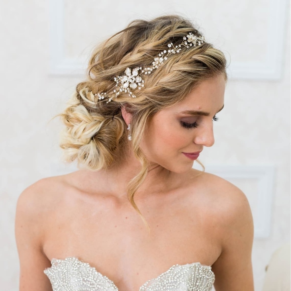 Bridal hair vine in gold and silver - Picture 4 of 4